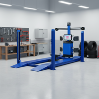 Equipo de Alineación de Ruedas 3D Hongtech en Oferta, con Elevador de Autos de Cuatro Postes, Juego Completo con Pantalla LED Digital