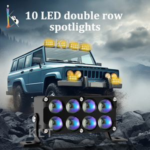 <span class=keywords><strong>KLT</strong></span> Nouveau projecteur LED double rangée 12V 80V 97W à 8 lentilles, feux antibrouillard bicolores pour voitures, camions, VUS, UTV, motos, éclairage de <span class=keywords><strong>conduite</strong></span> - Product Image 5