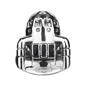 Jaula de Castidad Masculina de Metal FRRK, Anillo para Pene Transpirable, Anillos de Bloqueo para Pene, Anillos PA, Juguetes Sexuales BDSM para Hombres - Product Image 3