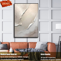 UNIART-Peinture à l'huile abstraite peinte à la main, décoration murale, impasto beige, huile épaisse pour les intérieurs minimalistes de l'hôtel, illustration encadrée