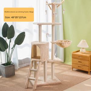 Grand arbre à chat <span class=keywords><strong>de</strong></span> luxe gris tour pour chat avec griffoir naturel lit pour animal <span class=keywords><strong>de</strong></span> compagnie et ensemble <span class=keywords><strong>de</strong></span> meubles pour maison <span class=keywords><strong>de</strong></span> chat grimpant emballage - Product Image 6