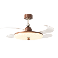 Ventilateur de plafond lumineux LED luxueux de 42 pouces, nouveau modèle 2026, lampes de plafond rondes avec télécommande, prix d'usine