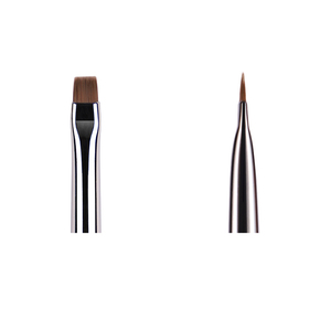 029 Pinceaux de maquillage personnalisés Marque privée Pinceau eyeliner plat pour les yeux Cheveux synthétiques Tube de cuivre Manche en ébène 41 pièces - Product Image 3