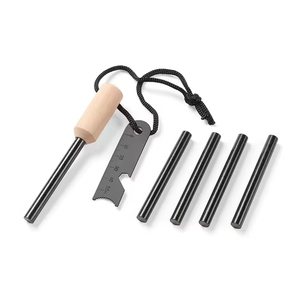 Kit <span class=keywords><strong>de</strong></span> Survie Portable pour l'Extérieur : Allume-feu en Alliage <span class=keywords><strong>de</strong></span> Magnésium à Terres Rares avec Manche en Bois et Pierre à Feu pour un Allumage Rapide et Multifonctionnel - Product Image 3