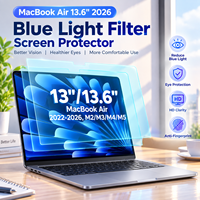 Film de protection d'écran HD transparent anti-lumière bleue pour MacBook Air 13,6 pouces 2026, protection oculaire, OEM, vente chaude usine