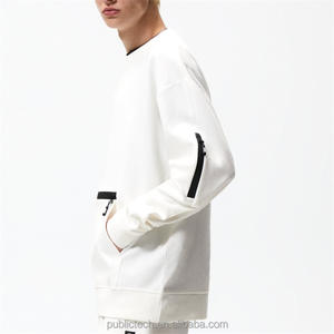 OEM personnalisé 86% coton 14% polyester sweat-shirt décontracté surdimensionné avec zips contrastés sweat-shirt pour hommes - Product Image 2