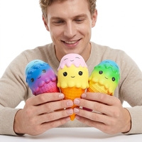 Jouets en PU souples à presser en forme d'animaux, anti-stress, à remontée lente, avec logo, pour la crème glacée artisanale