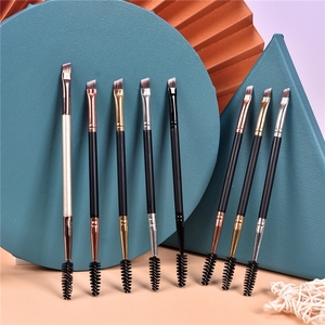 Pinceles de maquillaje <span class=keywords><strong>para</strong></span> cejas con logotipo personalizado, de doble ángulo plano superior, <span class=keywords><strong>para</strong></span> tinte de cejas y volumen, 2 en 1, aplicador de rímel y cepillo angular <span class=keywords><strong>para</strong></span> cejas con spoolie - Product Image 4