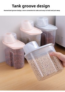 Cổ Điển Nhựa Gạo Lưu Trữ Hộp Nhà Bếp Có Thể Cho Bột Đường Trà Hạt Lưu Trữ Container Con Dấu Xô Cho Thực Phẩm Lưu Trữ - Product Image 6
