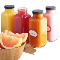 Bouteille en verre à prix avantageux de 250, 350, 500 ml pour jus de noix de coco, lait japonais, boissons à remplissage à chaud, articles de fête avec bouchon en plastique