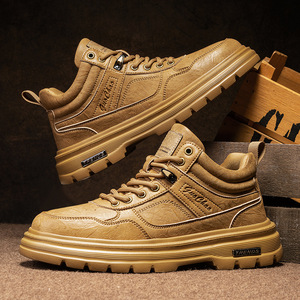 Giày chạy bộ cao cổ mùa thu 2025 mùa đông cho Nam Giày lót lưới đế dày tăng chiều cao đa năng hợp thời trang phong cách Anh - Product Image 3