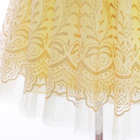Robe en velours crochetée pour filles avec manches bouffantes élégantes, robe de princesse Blanche-Neige, robe en maille Lolita pour enfants, mélange de coton