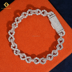 Luxury Rapper 8mm Cuban <b>Bracelet</b> Sterling Silver S925 Hip Hop Lab Grown Diamond <b>Infinity</b> Cuban <b>Bracelet</b> With IGI Certificate - Product Image 5