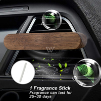 Diffuseur en Bois Pur Noyer Longue Durée Désodorisant Maison Parfum Cologne Boîte Purificateur d'Air Pince d'Aération Voiture