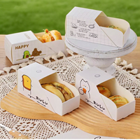 Caja de cartón moderna superventas para llevar, para panadería, desayuno, sándwiches de huevo, con tapa, laminación brillante/mate