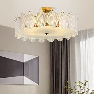 Candelabro de diseño de hoja de cristal súper brillante de nuevo estilo, luz de techo led de cristal moderna para dormitorio simple Nórdico - Product Image 3