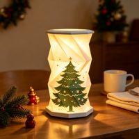 Ensemble cadeau personnalisé, lampe de table pliable à commande tactile à intensité variable pour arbre de Noël, lumière protectrice pour les yeux, lumière de nuit décorative