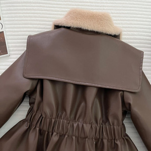 Nuevo Estilo de Invierno, Abrigo de Cuero PU con Forro Polar para Niñas, Ropa Elegante para Niñas de 80-150 cm - Product Image 6