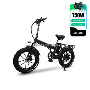 Vélo électrique pliable à pneus gras avec moteur de moyeu arrière en alliage d'aluminium à batterie au lithium <span class=keywords><strong>750W</strong></span>, 7 vitesses, pneus CST 20*4.0, 3 modes de conduite - Product Image 1