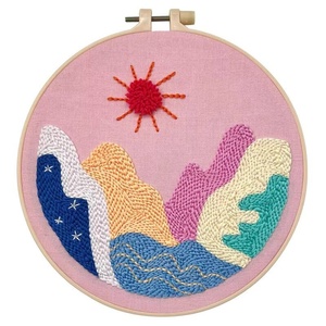 Kit de broderie au poinçon DIY XIXI - Matériel en coton, fil en polyester - Paysage des quatre saisons, art mural artisanal, ensemble de travaux manuels - Product Image 6