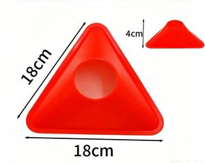 Disques de marquage triangulaires pour l'entraînement d'agilité au <span class=keywords><strong>football</strong></span>, cônes en PE, 18*4cm, marqueurs de terrain multicolores avec support de transport - Product Image 4