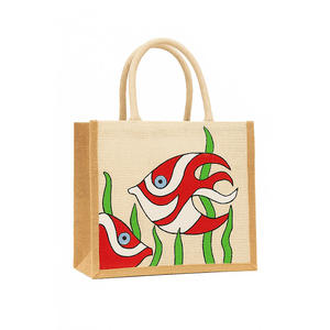 Bolsa de Yute Aqua Bloom al por Mayor, Personalizable, Ecológica y Reutilizable para Compras - Product Image 1