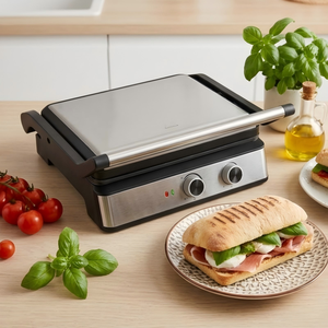 Griglia Elettrica a Contatto 2200W con Piastra Fissa, 2 Manopole, Antiaderente, Cool Touch, 180° - Offerta Speciale ° Piastra per Panini e Sandwich per Uso Domestico - Product Image 5