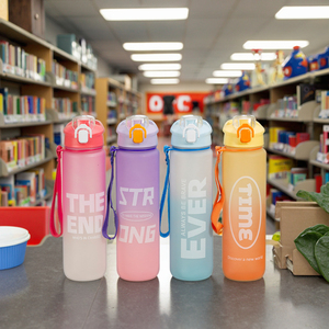 Wholesale Custom Large Capacity Direct Drinking Straw Cup Portable Outdoor Frosted Colorful Water Bottles Student Drinkware