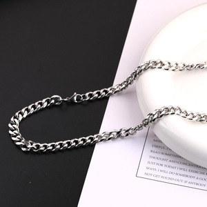 Chaîne cubaine en acier inoxydable de 7,0 mm de large, polie sur quatre côtés, accessoire de bijouterie unisexe, matériau pour collier et bracelet DIY tendance - Product Image 2