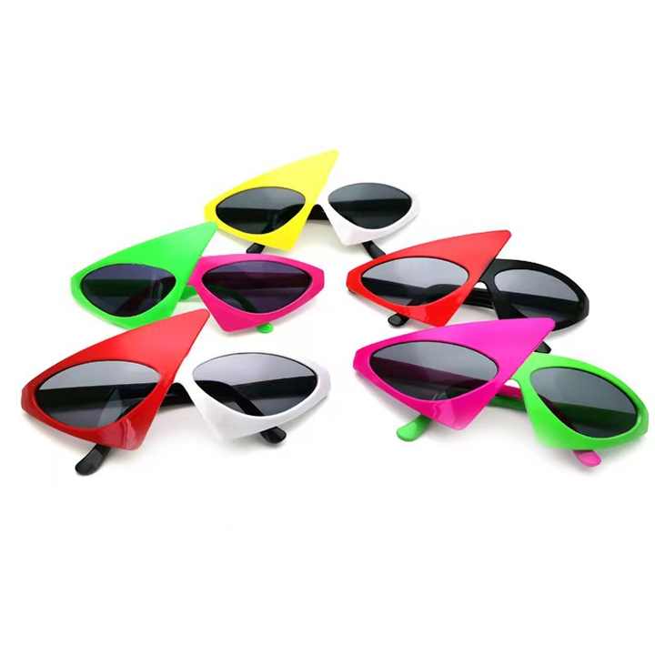 Star Glasses 4-Pack 80s Retro Sunglasses Neon Asymmetric Party