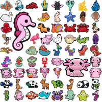 Breloques populaires en PVC souple personnalisées en gros pour chaussures, animaux (salamandres, poissons, animaux marins), breloques 2D tendance en vrac, breloques de créateur, breloques de dessin animé pour chaussures