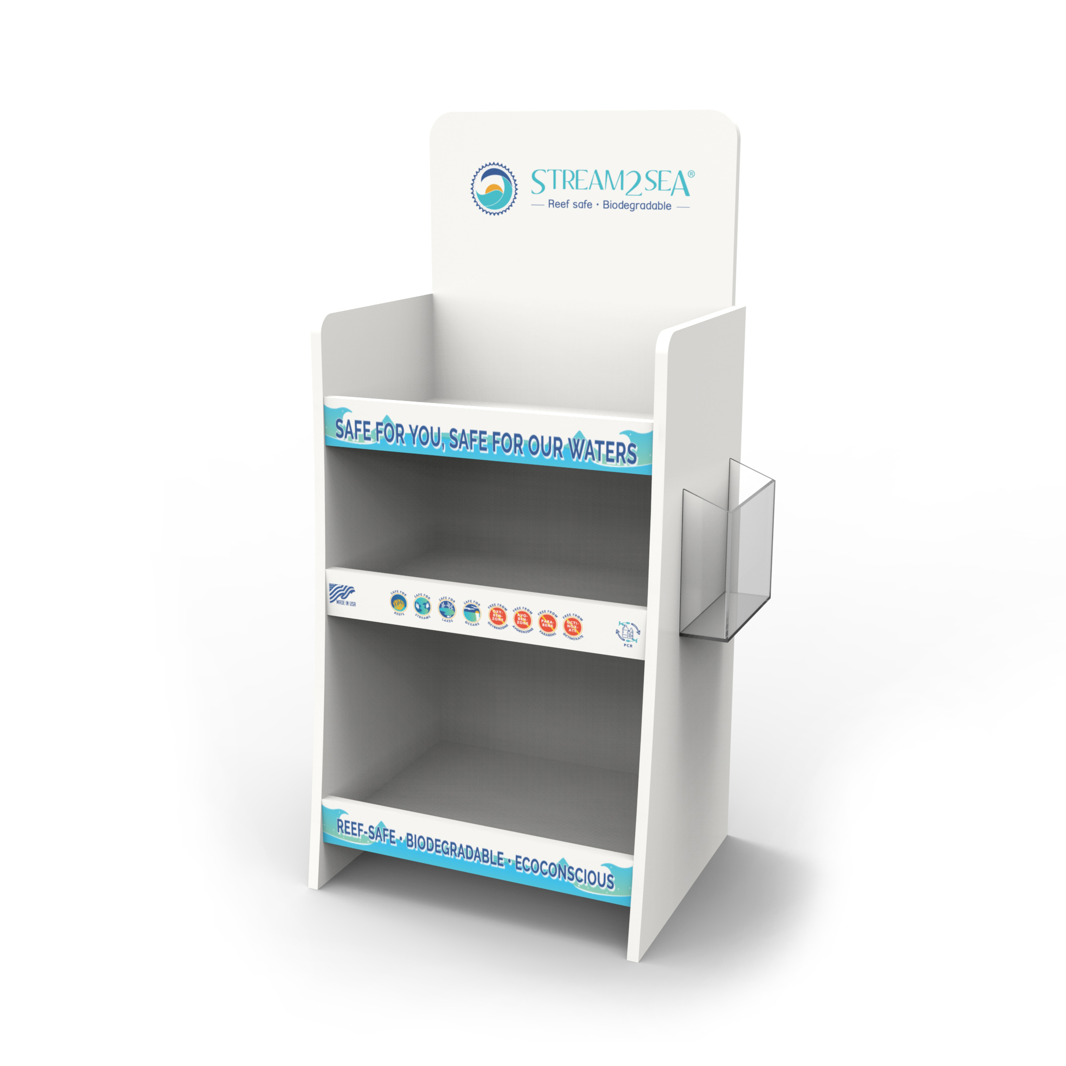 Fashion Wooden Skin Care Cosmetics Display Stand for Stores — view 2