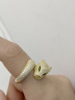 Bague Panthère en Argent 925 Plaqué Or 18K avec Diamants CZ Pavés pour Hommes et Femmes, Bijoux Léopard Animal