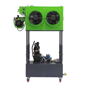 Aquecedor portátil de óleo de resíduos, pequeno com rack ajustável, tanque de óleo de 100l, compressor de ar