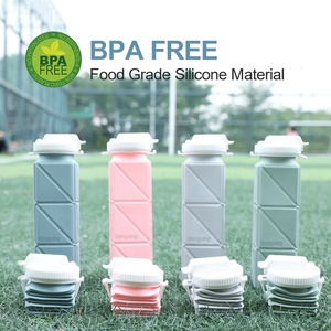 Bouteille d'eau pliable en silicone OEM, écologique, sans BPA, personnalisable, gobelets pliables en silicone - Product Image 2