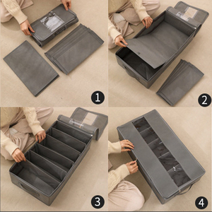 Armario zapatos plegable debajo de la cama organizador de almacenamiento de ropa cajón armario caja de almacenamiento con cremallera - Product Image 4