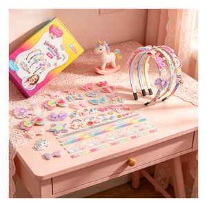 Set de Diademas para Niñas con Diseño de Princesa, Corona de Mariposa, Flores, Lazos y Pegatinas, Manualidades, Regalo para Fiestas, Caja de Juguetes - Product Image 5