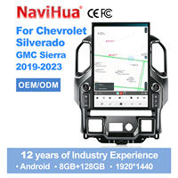 Navihua Nouveau autoradio Android à écran vertical de 17,2 pouces, GPS multimédia, Carplay, stéréo pour Chevrolet Silverado/GMC Sierra 2019-2023