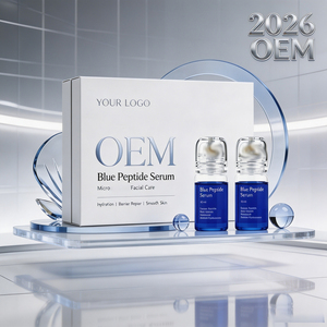 Sérum facial premium à l'acide hyaluronique et aux peptides bleus, traitement micro-renouvelant pour la peau, revitalise la peau fatiguée et vieillissante du visage - Product Image 5