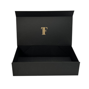 Wholesale <strong>Custom</strong> Printed Luxury Rigid Cardboard Gift <strong>Box</strong> Black Simple Empty Magnetic Closure Handmade High-End Art Embossing - Product Image 3