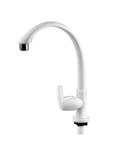 Robinet de lavabo de salle de bain FYASSI classique en plastique, à montage sur plan, monotrou, monocommande, avec débit contrôlé