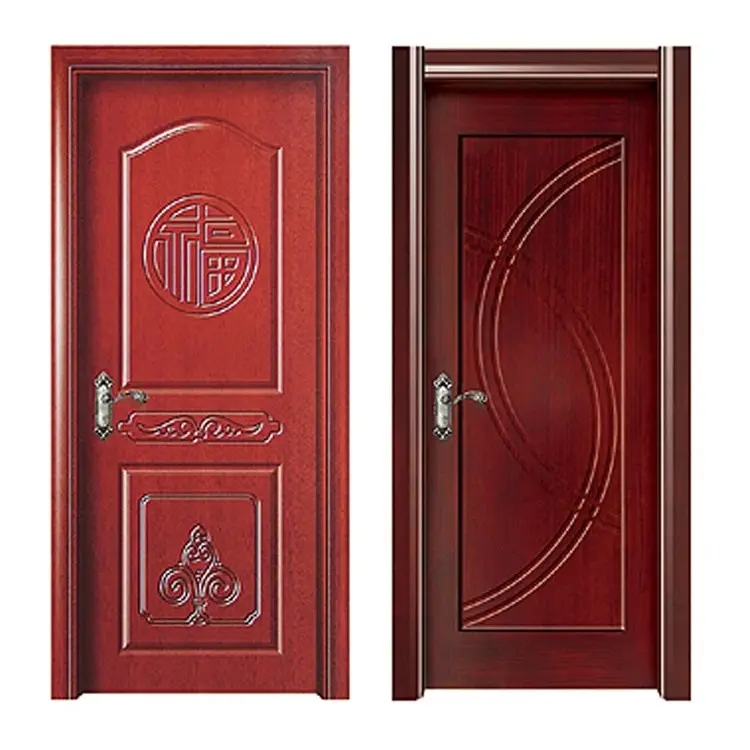 أبواب داخلية مع إطارات خشبية زخرفية سهلة التركيب لون الجوز غرفة نوم باب دافق للماء للمنزل