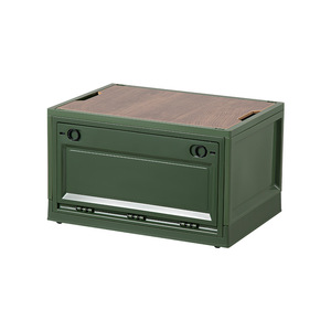 बड़ी क्षमता वाले प्लास्टिक फोल्डेबल स्टोरेज बॉक्स ढहने के लिए लकड़ी के ढक्कन के पहियों के कंटेनर के साथ बड़ी क्षमता वाला प्लास्टिक फोल्डेबल स्टोरेज बॉक्स - Product Image 4