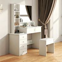 Coiffeuse Moderne et Durable Tout-en-un avec Rangement, Multifonctionnelle, Idéale pour Appartement, Petite Chambre, Économique