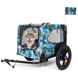 Remorque <span class=keywords><strong>de</strong></span> vélo pliable pour chien 16 pouces roues antidérapant <span class=keywords><strong>sol</strong></span> à dégagement rapide cadre laisse 30KG capacité <span class=keywords><strong>de</strong></span> charge remorque <span class=keywords><strong>de</strong></span> vélo pour animaux <span class=keywords><strong>de</strong></span> compagnie - Product Image 1