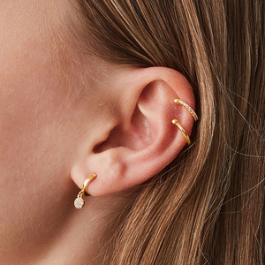 Vvvs ต่างหูนกฮูกที่ไม่ซ้ำใครรูปทรงเรขาคณิตคอมโบเข็มลามิเนตทรงกล้วยไม้เมฆน่ารัก - Product Image 2