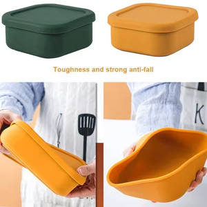 Food Grade Silicone Bento <b>Lunch</b> <b>Box</b> High-capacity BPA Free Food Storage <b>Box</b> with Lid OEM/ODM Square Dishwasher and Freezer Safe - Product Image 6