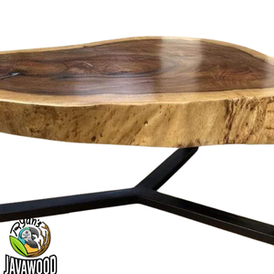 Taburete de madera natural hecho a mano, taburete otomano respetuoso con el medio ambiente, hecho de madera original, hecho en Indonesia - Product Image 5