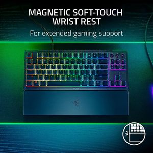 Clavier de jeu <span class=keywords><strong>Razer</strong></span> Ornata V3 TKL, membrane méca, touches à profil bas, rétroéclairage RVB, touches avec revêtement UV, USB-C avec repose-poignets - Product Image 6