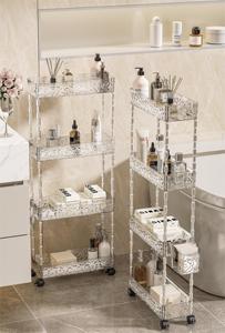 Versatile Multi-Layer Kitchen Rolling <strong>Cart</strong> Universal Wheels Floor-Standing Storage Rack for <strong>Spice</strong> Bottles Vegetables Tool - Product Image 3